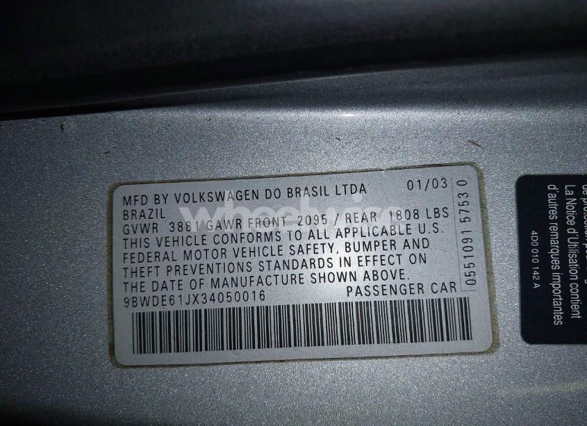 Photo 9 of 2003 Volkswagen Gti 1.8T (A5)/1.8T (M5) (VIN 9BWDE61JX34050016)