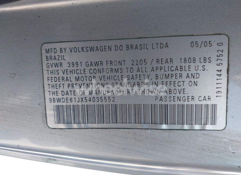 Photo 9 of 2005 Volkswagen Gti 1.8T (VIN 9BWDE61JX54035552)