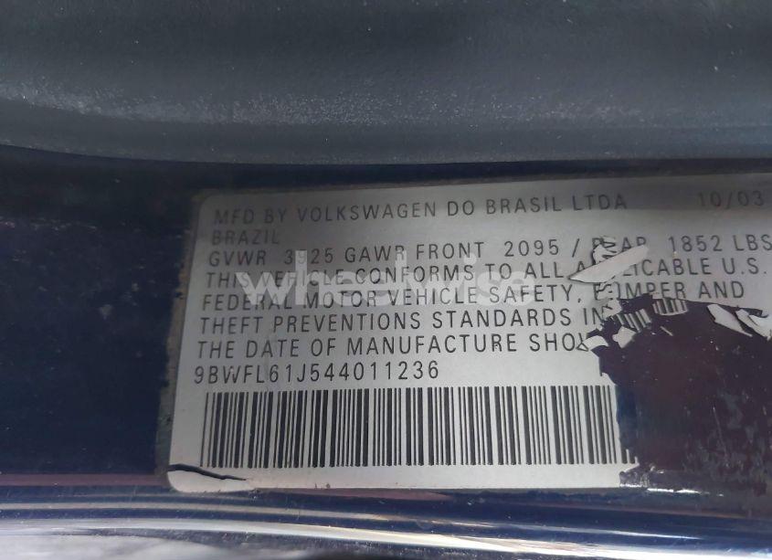 Photo 9 of 2004 Volkswagen Golf GL 2.0L (VIN 9BWFL61J544011236)