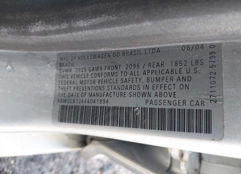 Photo 9 of 2004 Volkswagen Golf GLS 2.0L (VIN 9BWGL61J444041994)