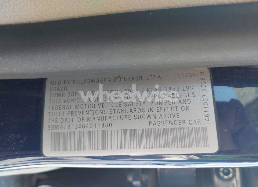 Photo 9 of 2006 Volkswagen Golf GLS 2.0L (VIN 9BWGL61J464011980)