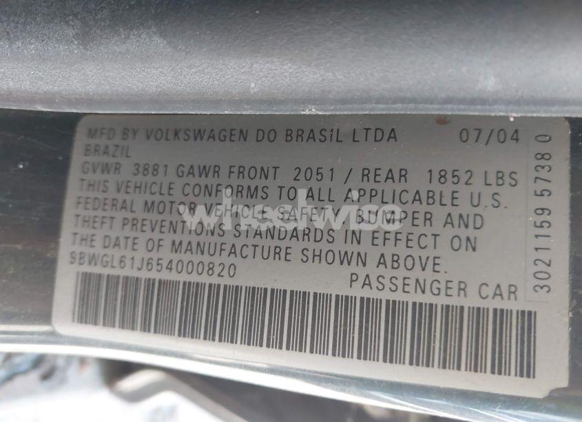 Photo 9 of 2005 Volkswagen Golf GLS 2.0L (VIN 9BWGL61J654000820)