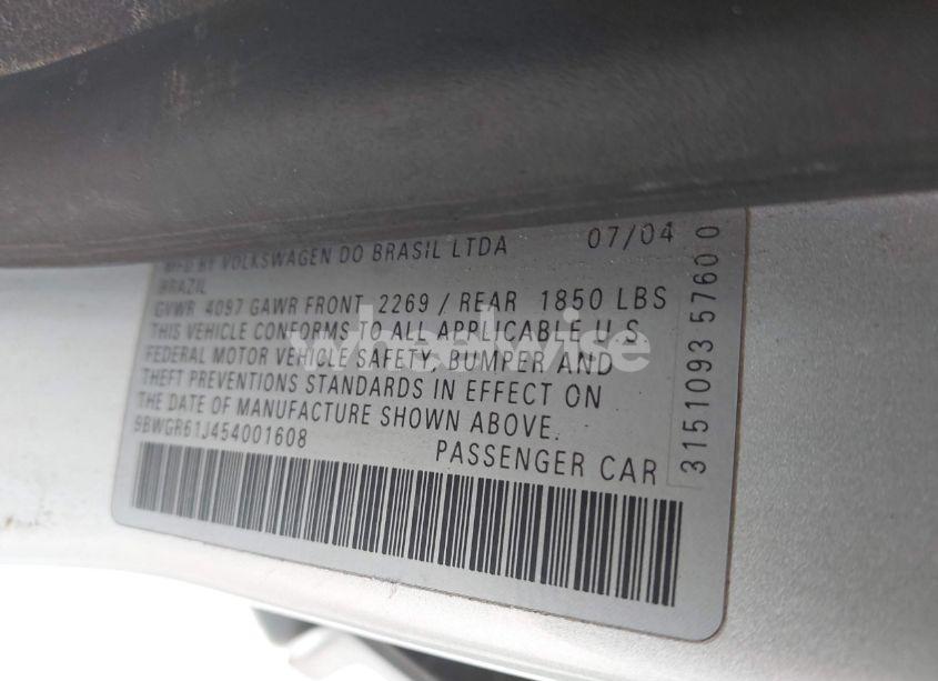 Photo 9 of 2005 Volkswagen Golf GLS TDI (VIN 9BWGR61J454001608)