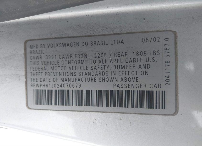 Photo 9 of 2002 Volkswagen Gti VR6 (VIN 9BWPH61J024070679)