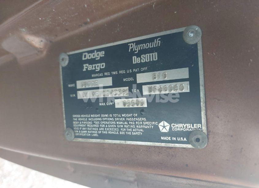 Photo 9 of 1977 Dodge B100 N/A (VIN B11AE7V043395)