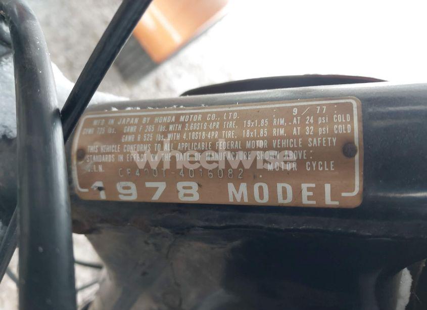 Photo 10 of 1978 Honda 550 FOUR (VIN C8400TE4064488)