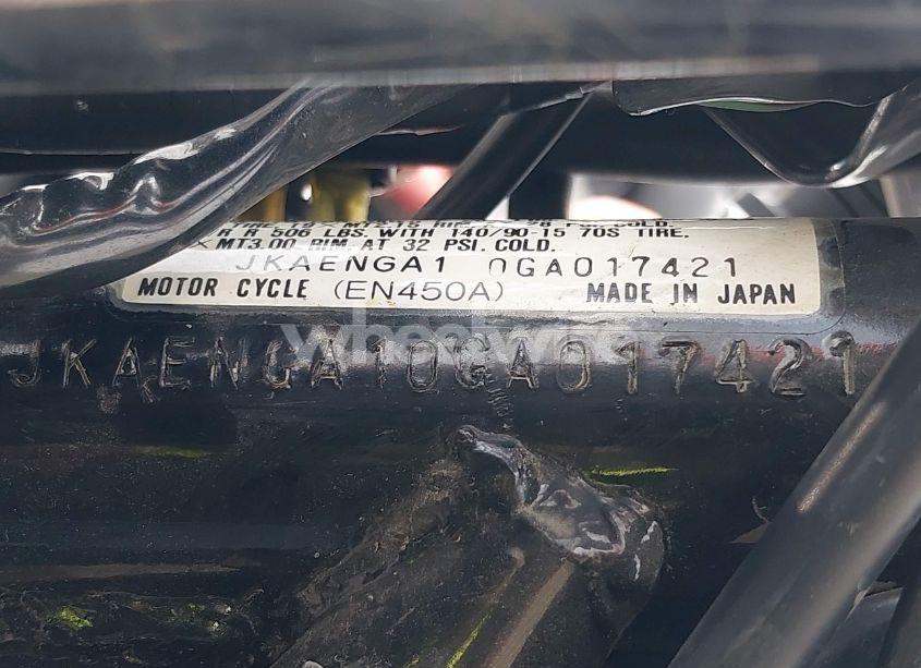 Photo 10 of 1986 Kawasaki En450 (VIN EN450AE016431)