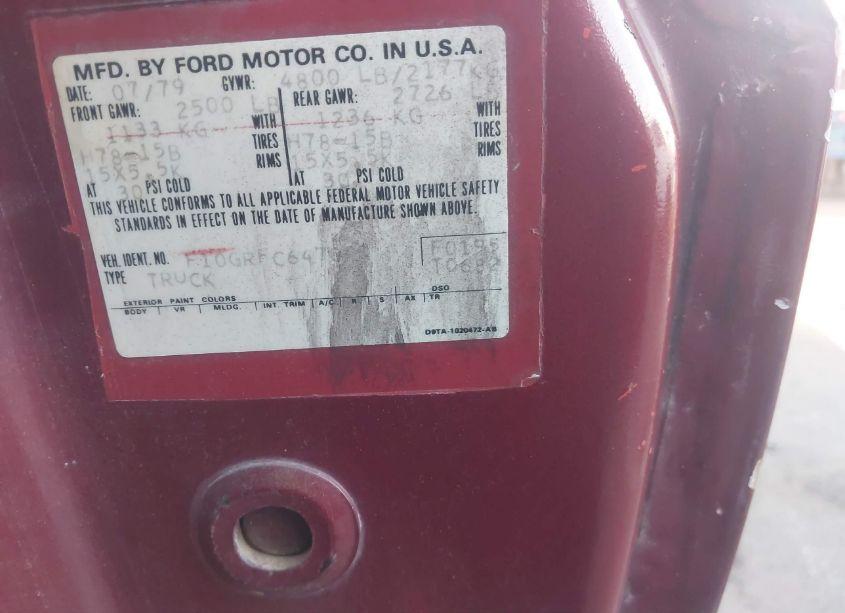 Photo 9 of 1979 Ford F-150 N/A (VIN F10GRFC6470)