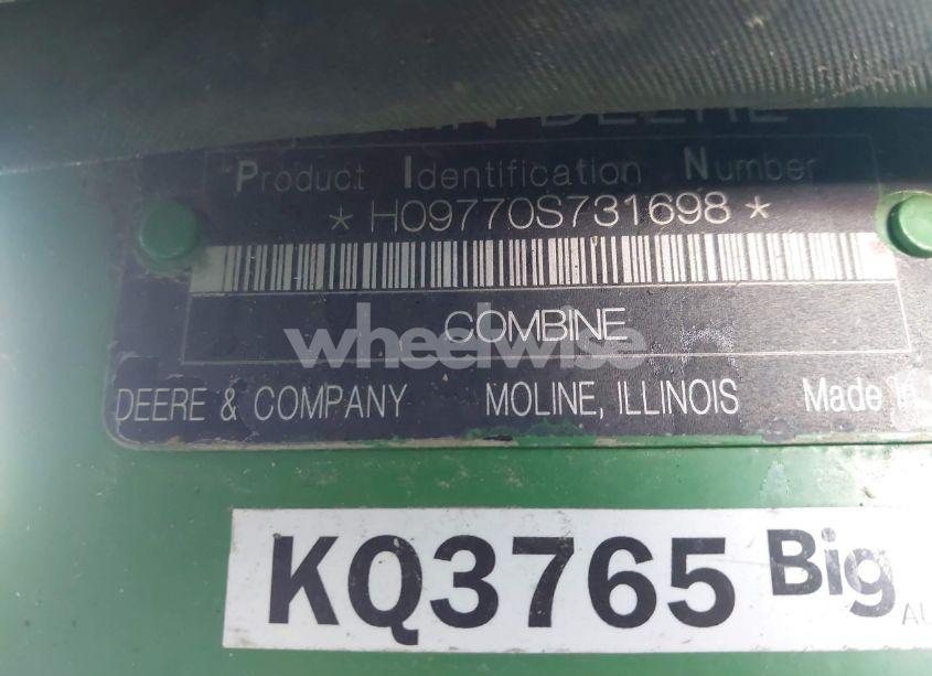 Photo 9 of 2009 John Deere 9770 STS COMBINE (VIN H09770S731698)