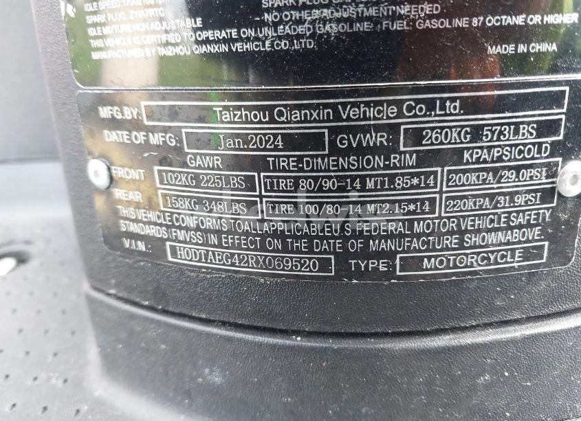 Photo 10 of 2024 Tztc Scooter N/A (VIN H0DTAEG42RX069520)