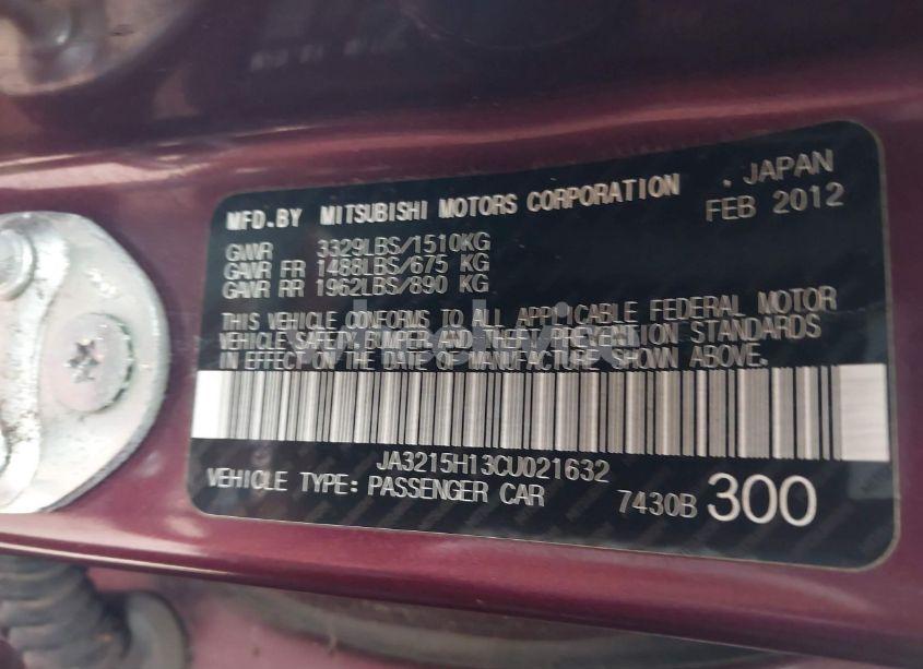 Photo 9 of 2012 Mitsubishi I-miev ES/SE (VIN JA3215H13CU021632)
