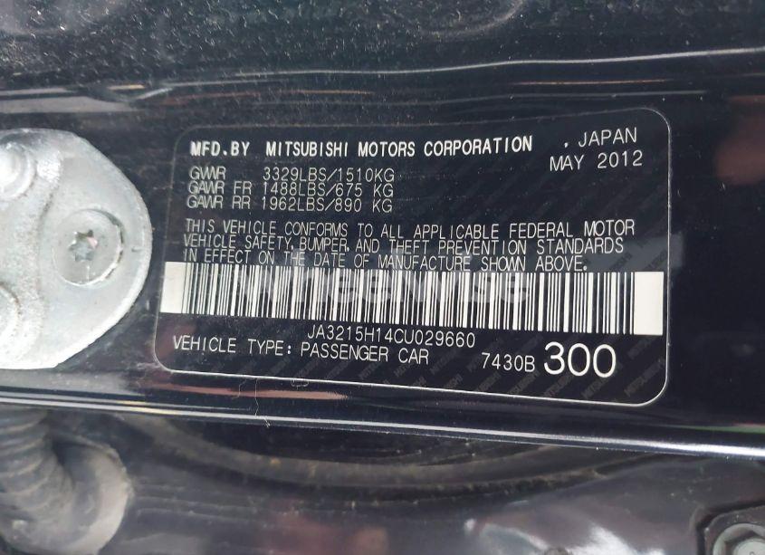 Photo 9 of 2012 Mitsubishi I-miev ES/SE (VIN JA3215H14CU029660)
