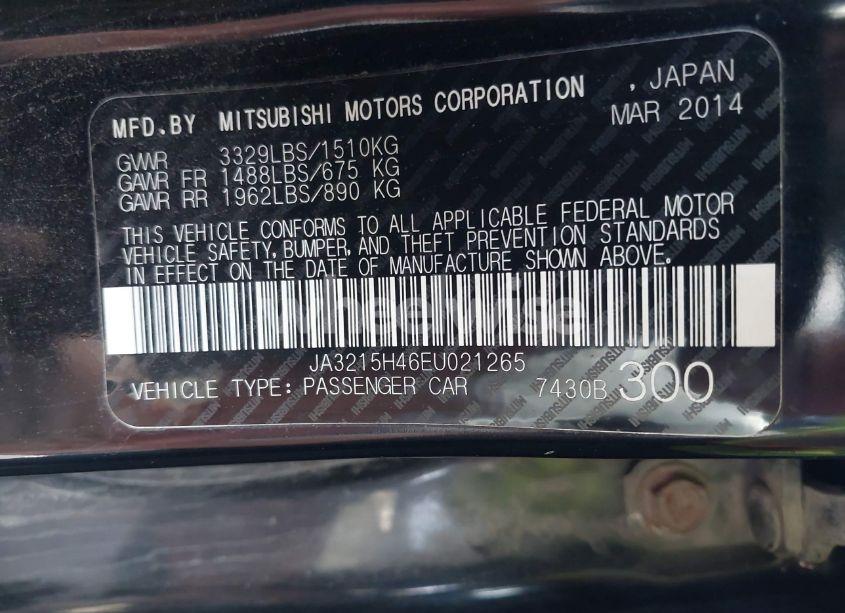 Photo 9 of 2014 Mitsubishi I-miev ES (VIN JA3215H46EU021265)