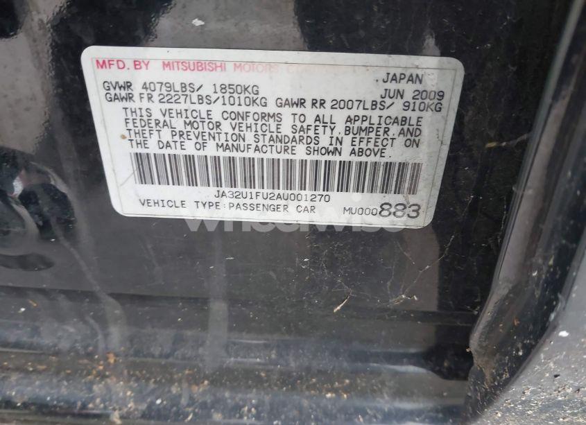 Photo 9 of 2010 Mitsubishi Lancer DE (VIN JA32U1FU2AU001270)