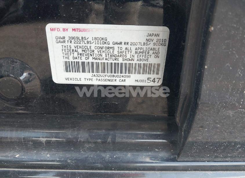 Photo 9 of 2011 Mitsubishi Lancer ES (VIN JA32U2FU0BU024098)