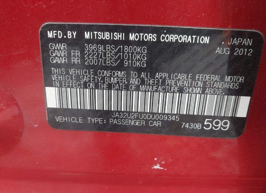 Photo 9 of 2013 Mitsubishi Lancer ES (VIN JA32U2FU0DU009345)