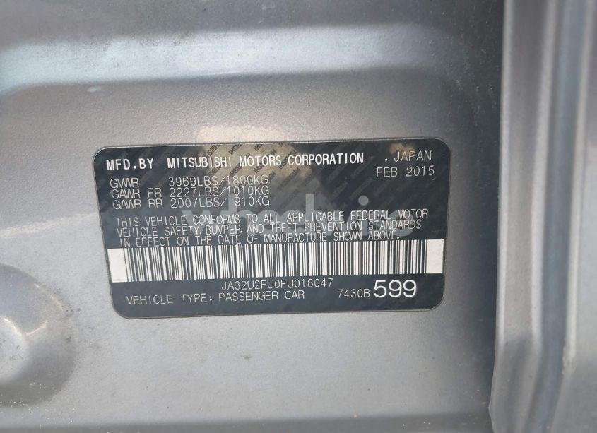 Photo 9 of 2015 Mitsubishi Lancer ES (VIN JA32U2FU0FU018047)