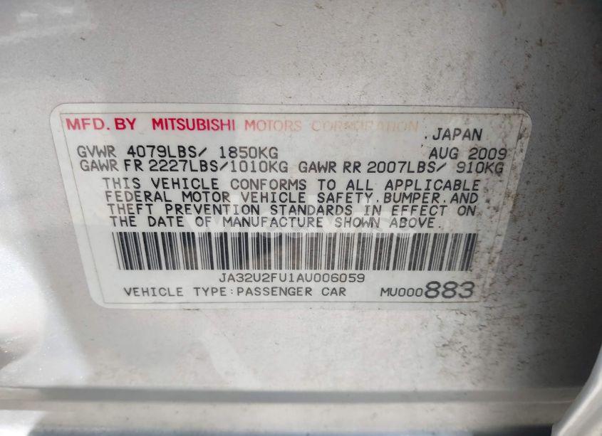 Photo 9 of 2010 Mitsubishi Lancer ES (VIN JA32U2FU1AU006059)