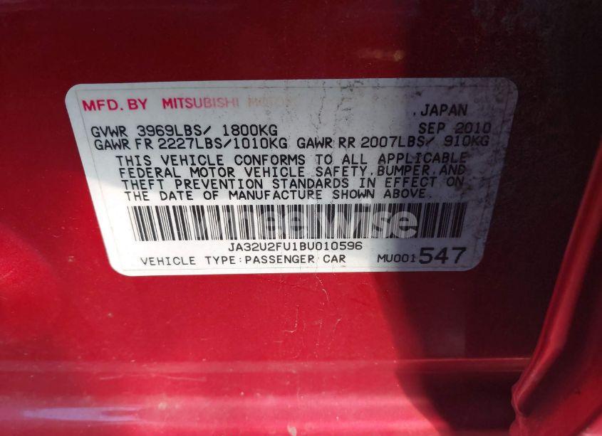 Photo 9 of 2011 Mitsubishi Lancer ES (VIN JA32U2FU1BU010596)