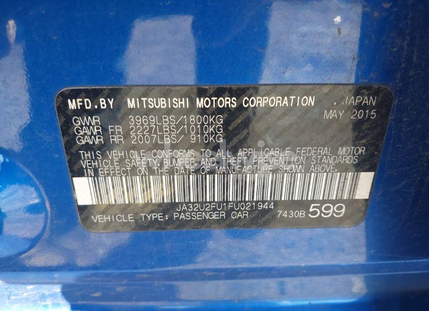 Photo 9 of 2015 Mitsubishi Lancer ES (VIN JA32U2FU1FU021944)