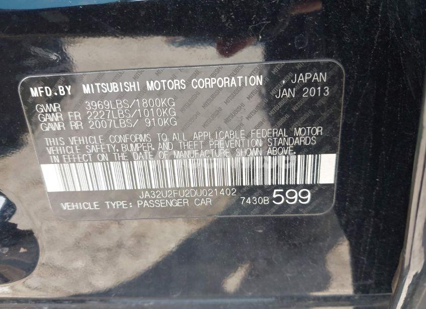 Photo 9 of 2013 Mitsubishi Lancer ES (VIN JA32U2FU2DU021402)