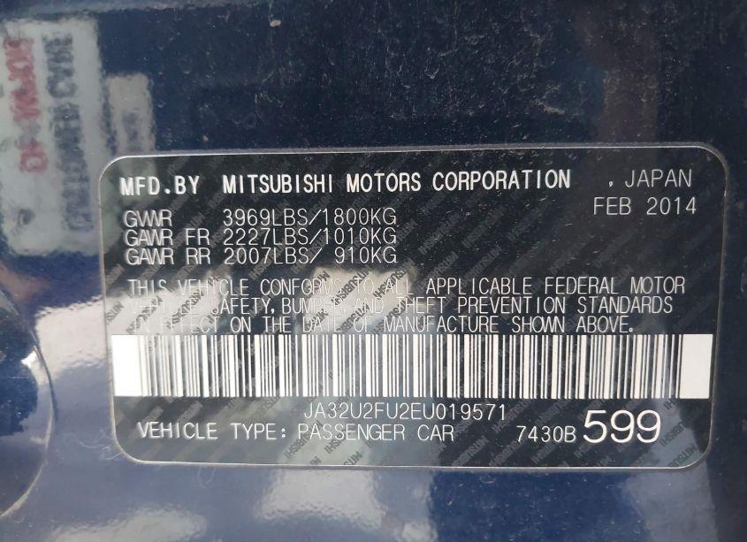 Photo 9 of 2014 Mitsubishi Lancer ES (VIN JA32U2FU2EU019571)