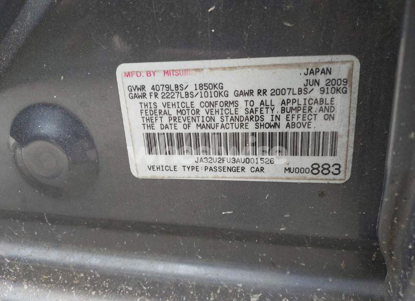 Photo 9 of 2010 Mitsubishi Lancer ES (VIN JA32U2FU3AU001526)