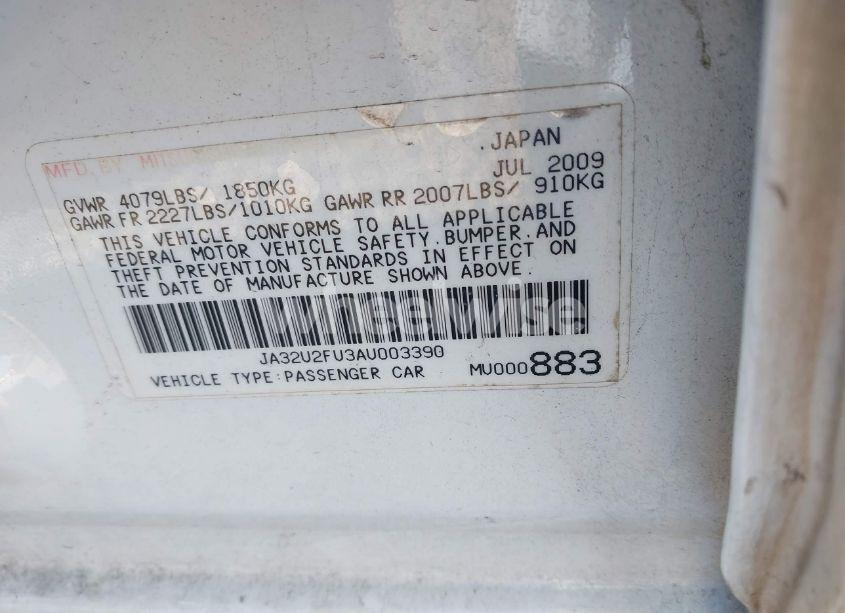 Photo 9 of 2010 Mitsubishi Lancer ES (VIN JA32U2FU3AU003390)