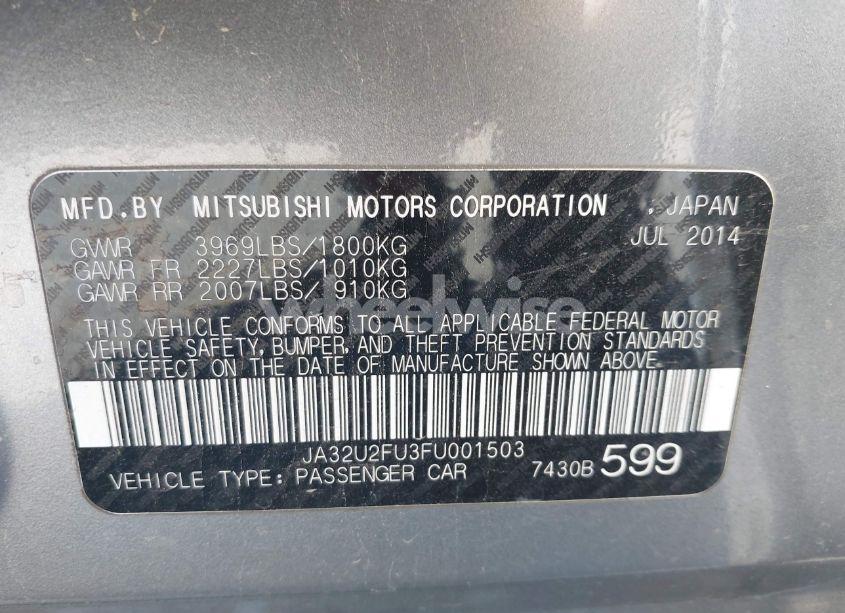 Photo 9 of 2015 Mitsubishi Lancer ES (VIN JA32U2FU3FU001503)