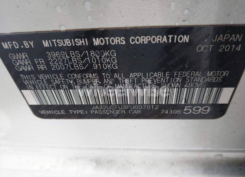 Photo 9 of 2015 Mitsubishi Lancer ES (VIN JA32U2FU3FU007012)