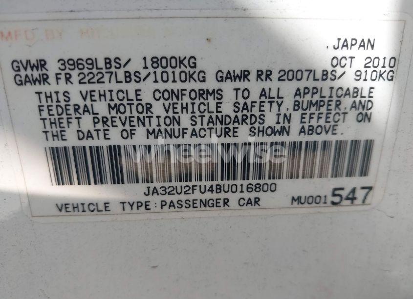 Photo 9 of 2011 Mitsubishi Lancer ES (VIN JA32U2FU4BU016800)