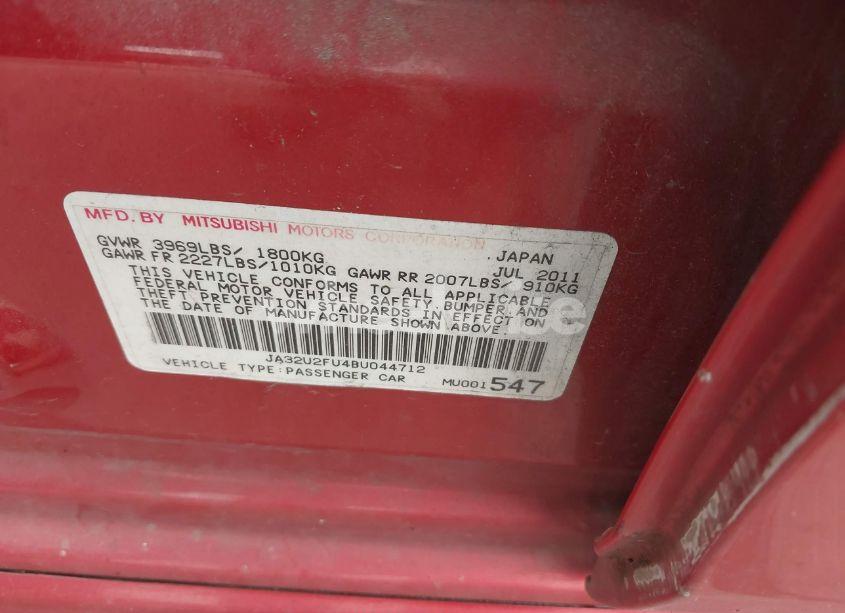 Photo 9 of 2011 Mitsubishi Lancer ES (VIN JA32U2FU4BU044712)