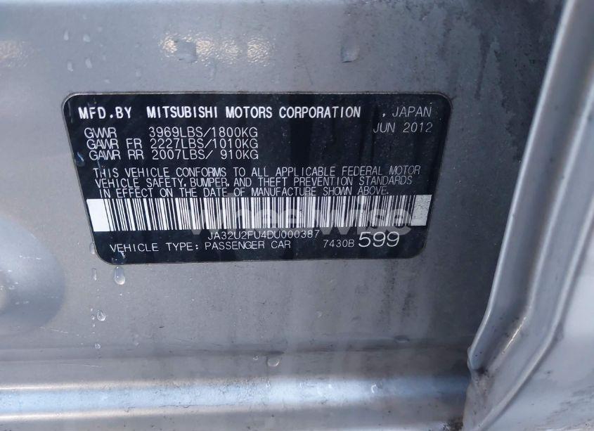 Photo 9 of 2013 Mitsubishi Lancer ES (VIN JA32U2FU4DU000387)