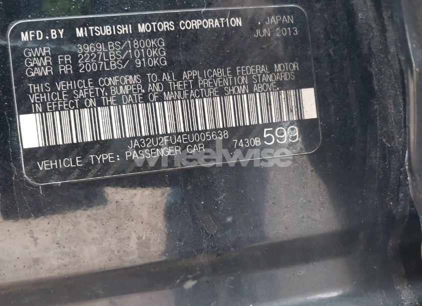 Photo 9 of 2014 Mitsubishi Lancer ES (VIN JA32U2FU4EU005638)