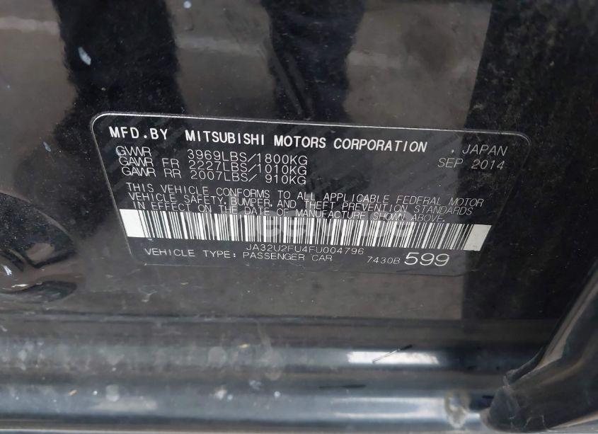 Photo 9 of 2015 Mitsubishi Lancer ES (VIN JA32U2FU4FU004796)