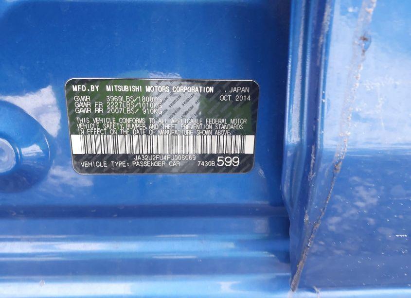 Photo 9 of 2015 Mitsubishi Lancer ES (VIN JA32U2FU4FU008069)