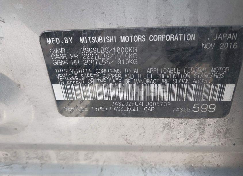 Photo 9 of 2017 Mitsubishi Lancer ES (VIN JA32U2FU4HU005739)