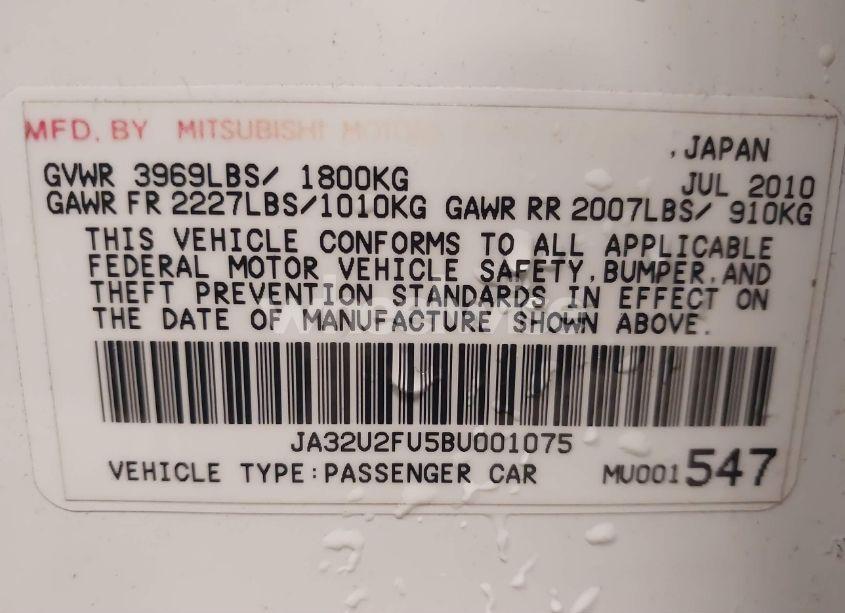 Photo 9 of 2011 Mitsubishi Lancer ES (VIN JA32U2FU5BU001075)