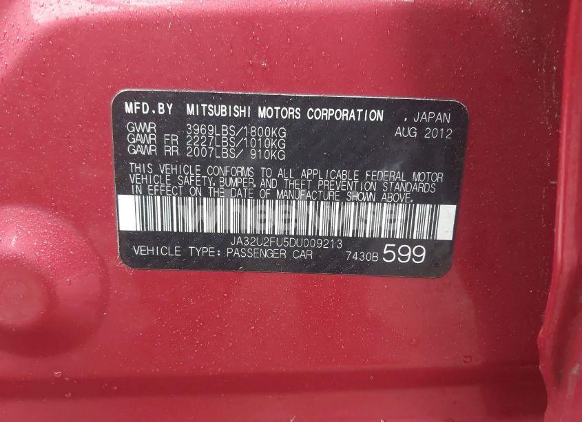 Photo 9 of 2013 Mitsubishi Lancer ES (VIN JA32U2FU5DU009213)