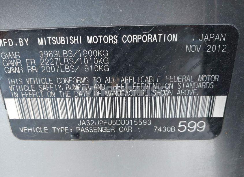 Photo 9 of 2013 Mitsubishi Lancer ES (VIN JA32U2FU5DU015593)