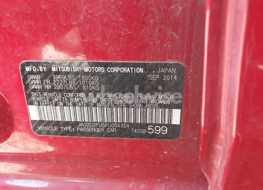 Photo 9 of 2015 Mitsubishi Lancer ES (VIN JA32U2FU5FU004354)