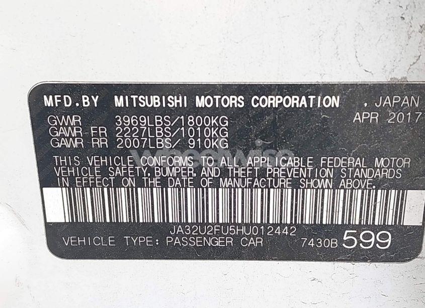 Photo 9 of 2017 Mitsubishi Lancer ES (VIN JA32U2FU5HU012442)