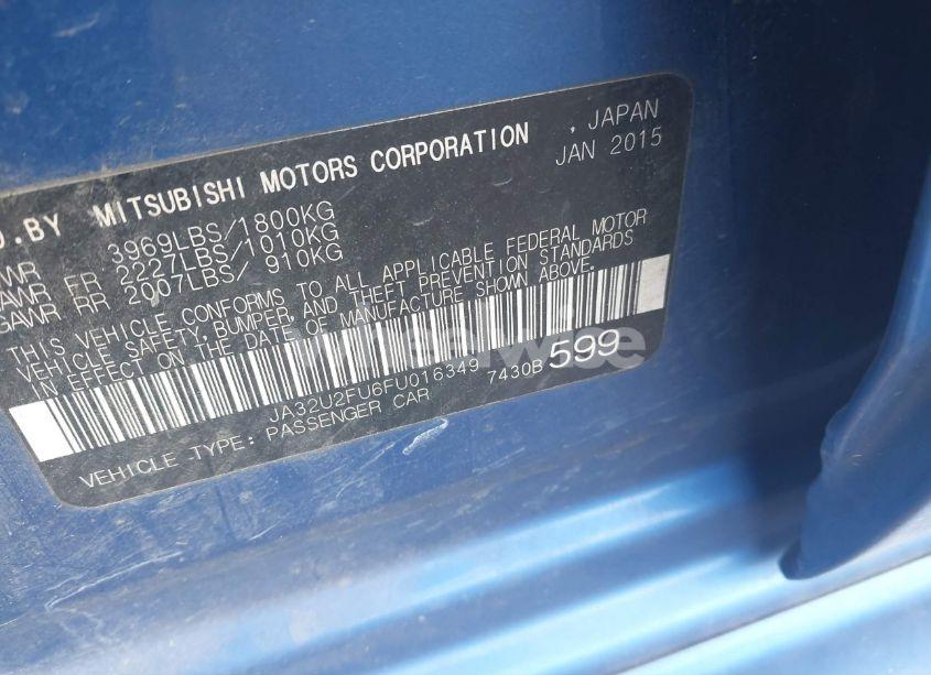 Photo 9 of 2015 Mitsubishi Lancer ES (VIN JA32U2FU6FU016349)