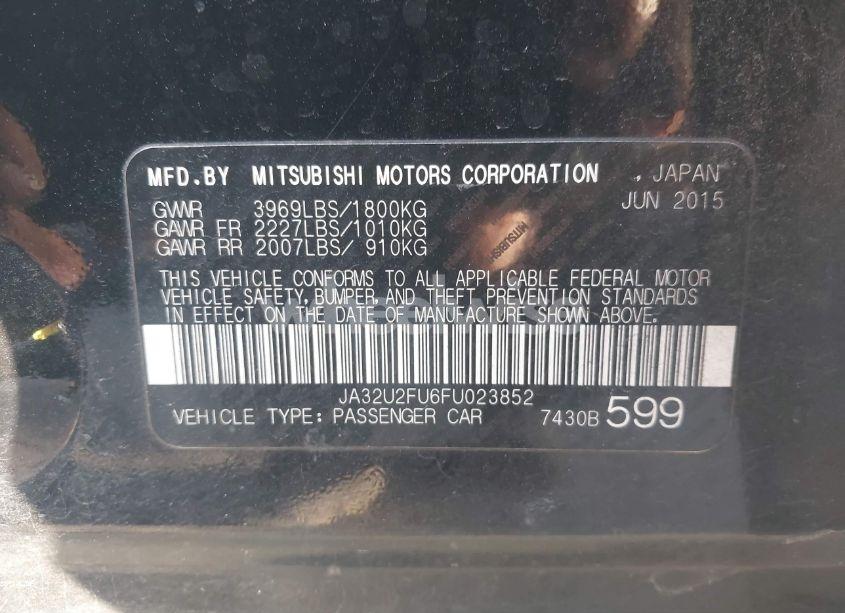 Photo 9 of 2015 Mitsubishi Lancer ES (VIN JA32U2FU6FU023852)