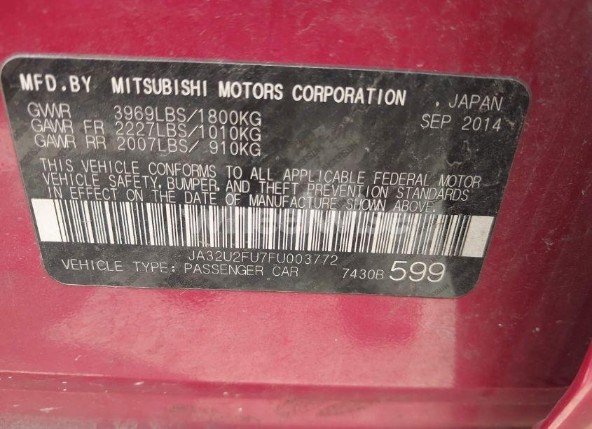 Photo 9 of 2015 Mitsubishi Lancer ES (VIN JA32U2FU7FU003772)