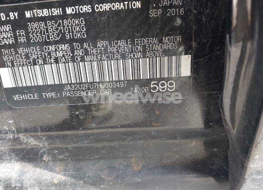 Photo 9 of 2017 Mitsubishi Lancer ES (VIN JA32U2FU7HU003497)