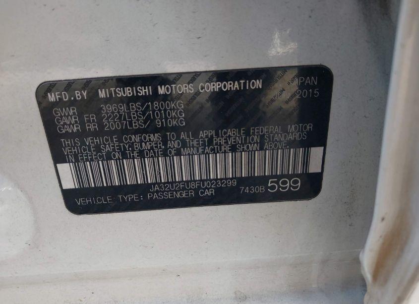 Photo 9 of 2015 Mitsubishi Lancer ES (VIN JA32U2FU8FU023299)