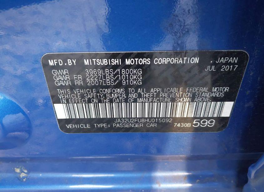 Photo 9 of 2017 Mitsubishi Lancer ES (VIN JA32U2FU8HU015092)