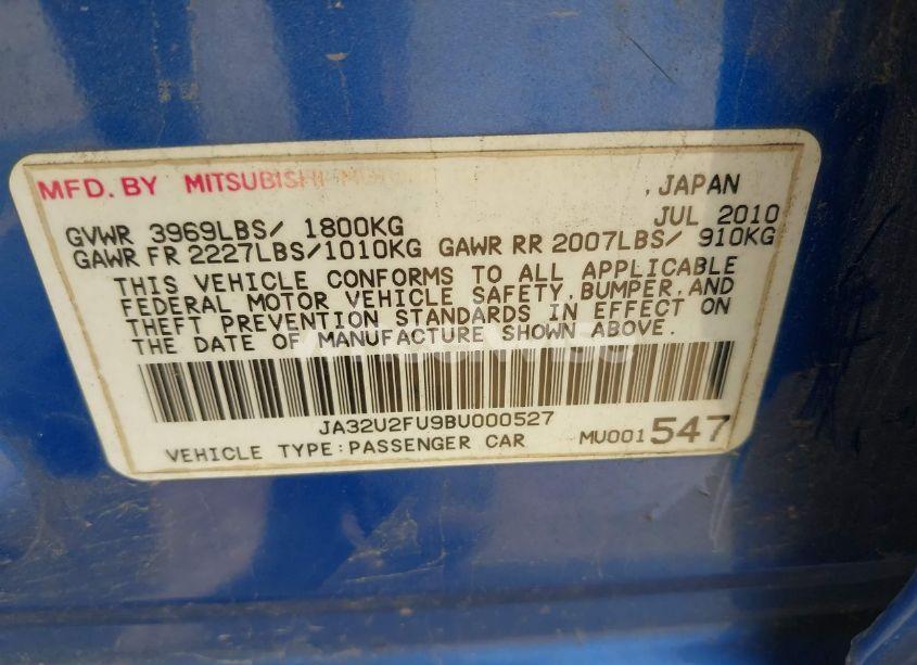 Photo 9 of 2011 Mitsubishi Lancer ES (VIN JA32U2FU9BU000527)