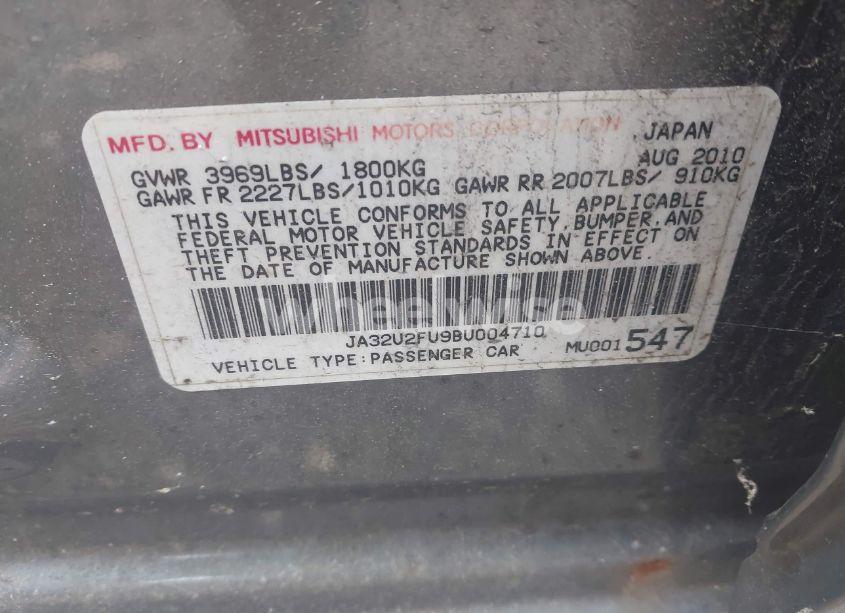 Photo 9 of 2011 Mitsubishi Lancer ES (VIN JA32U2FU9BU004710)